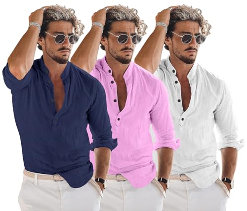 Image of Men's Cotton Blend Straight Kurta Shirt Combo with Mandarin Collar - Slim Fit Casual Short Kurti Set Featuring Textured Slub Fabric and Roll-Up Full Sleeves