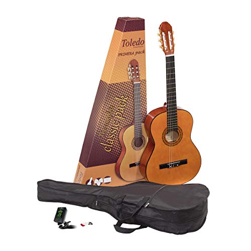 Pack de iniciación 3/4 guitarra clásica española Romanza mod Toledo con funda, afinador y puas - rockmusic