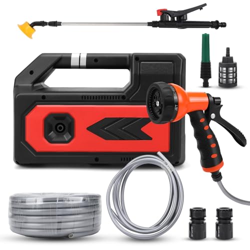 Roadtime Pompe auto-amorçante portable pour Makita 18 V, pompe de jardin électrique, auto-amorçage Pompe à Eau sans fil,10 Modes,avec tuyau d'évacuation...