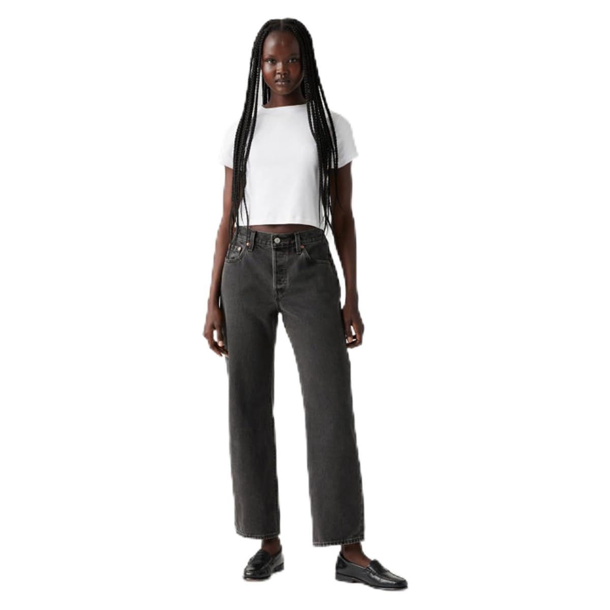 Levi's Women's Smooth Operator - Black Jeans 501 90S Ankle In Cotton, Straight Fit, Black (Smooth Operator), W32/L27