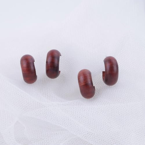 Red Hardwood Half Hoop Stud Earrings for Women Men, Natural Wood Boho Minimalist, 18mm Wooden Huggie Earrings jewelry for Her or Him 5