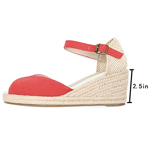 Image of Women's Espadrille Wedge Sandals Closed Toe Lace-Up Shoes