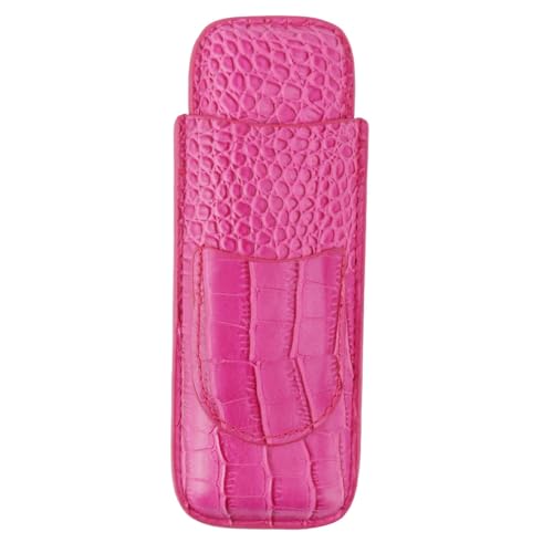 Estuche para 2 cigarros humidor portátil de cuero rosa para hombre 5