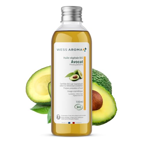 Huile Végétale BIO d'Avocat 100ML - Nourrissante, Hydratante et Anti-âge - Certifié COSMOS - Sans Conservateur - Pratiques agricoles durables - Entreprise...