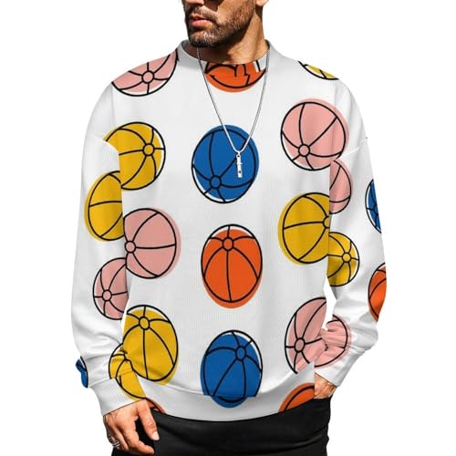 MoBlinko Sweaters for Men Colorful Palm Summer Mens Crewneck Sweater Long Sleeve Lightweight Pullover