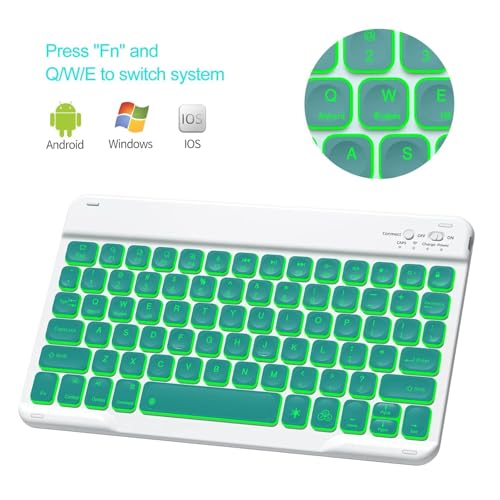 Image of ProElite Keyboard case Cover for Samsung Galaxy Tab A11 Plus 11 inch 2025, Magnetic Detachable Wireless Bluetooth Keyboard Case with S Pen Holder Built-in 7-Colors Backlit, Dark Green