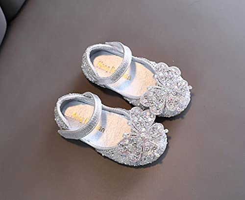 Girls Dress Shoes Mary Jane Flower Glitter Princess Ballet Flats3