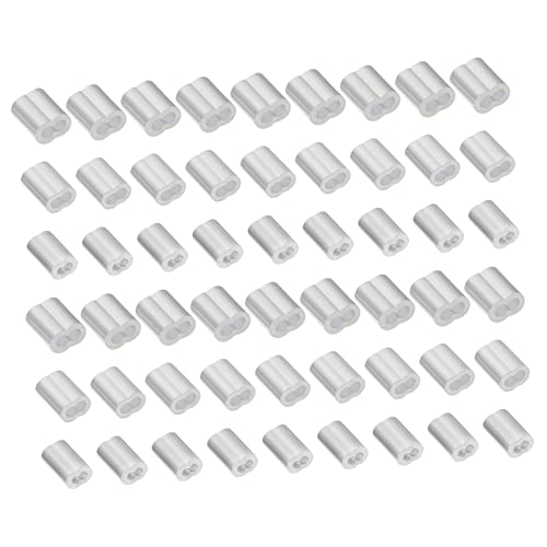 NAMOARLY 180pcs Aluminum Wire Rope Sleeve Wire Kit Double Hanging Wire Ferrules Crimp Rope Cable Ends Ferrule Wire End Sleeve Wire Rope Stop Sleeve Ring Adapter Aluminum Loop Sleeves Silver