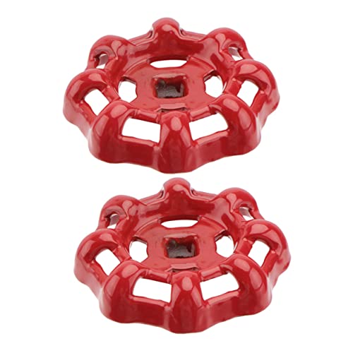 WOONEKY Decorative Gate Valve Handle Red Metal Hand Wheel Valve Replacement Handle Set