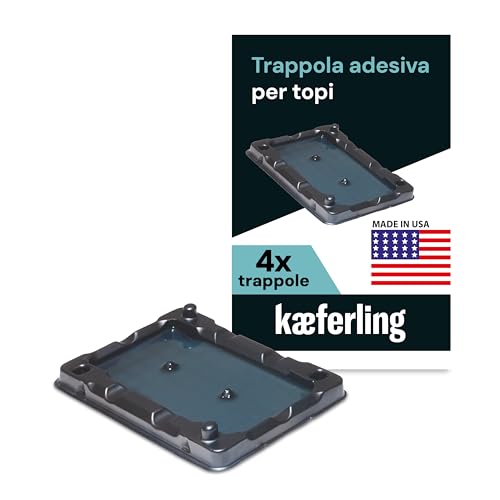 Catchmaster Trappole per Topi 4X | Colla Efficace | con Esca | appiccicosa per Insetti | Potente Coda