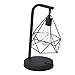 Price comparison product image Trintion Vintage Table Lamp Geometric Wire Industrial LED Light 29 * 13.5cm Black Geometric Wire Industrial Bedside Desk Light for Living Room Coffee Bar Decor(Warm White)