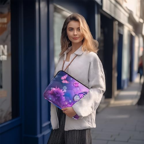 Funda para Laptop 13-14 Pulgadas con Diseño de Flores y Mariposas miniatura 7
