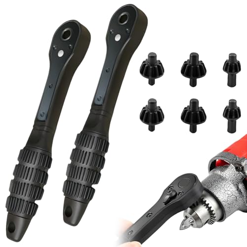 2PCS Ratcheting Drill Chuck Key Wrench 2-in-1 Mini Ratchet Drills Chuck Spanner - image 1