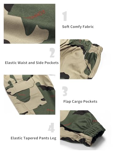 Image of Rolanko Girls Cargo Pants for Kids Loose Streetwear Hip Hop Dance Cotton Cargo Jogger Pants for Kids 4-15 Years