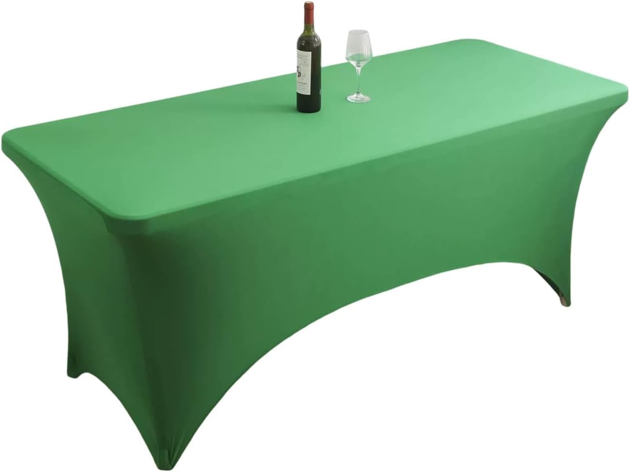 KIJyfgTR Fitted Rectangular Stretch Tablecloth, Machine Washable, Ideal For Parties, Banquets And All Kinds Of Events(Green,5FT 152x76cm)