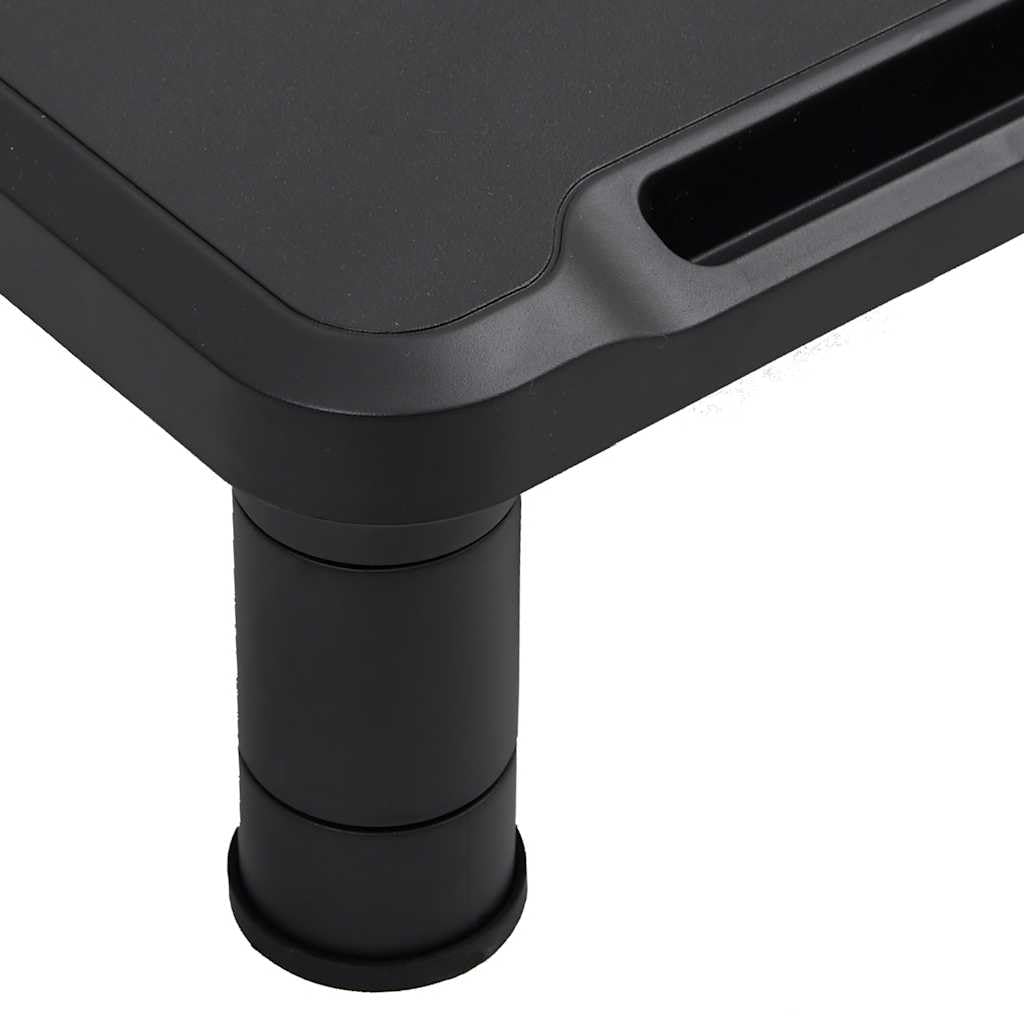 Supporto per monitor nero in HIPS 38 x 24 x 10,5 cm, regolabile in altezza su 3 livelli, con spazio per tastiera, gaming, home theater, soggiorno e ripiano salvaspazio