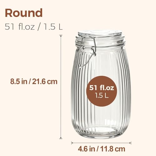Image of ginoya brothers - Kitchen Glass Jar (1, 2000 Ml. Ballon Jar)