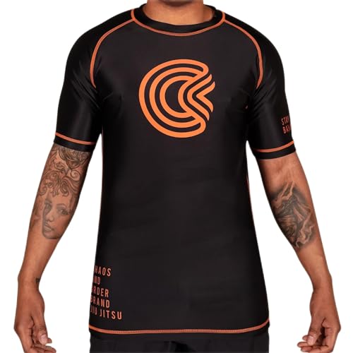 Chaos and Order Base Label V2 Short Sleeve BJJ Rashguard - Small - Black