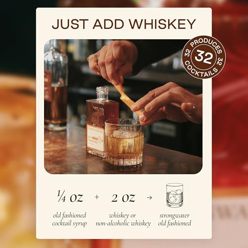 Strongwater Old Fashioned Craft Cocktail Mixer - Makes 96 Cocktails - Handcrafted Old Fashioned Syrup with Maple, Pecans & More - 3 Pack Gift Set, Just Mix with Bourbon or Whiskey
