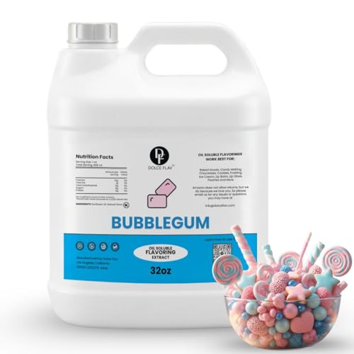 Dolce Flav Bubble Gum Flavoring Oil for Desserts, Restaurant Size, 32 Fl Oz