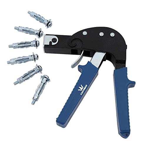 TOPWAY Wall Anchor Setting Tool Kit 72Pcs, Steel Metal Plasterboard Cavity Hollow Wall Fixings Screws Anchors Plugs Assortment Set 405504