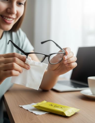 Image of AUGEN Anti-Fog Cleaning Wipes for Glasses, Goggles, Helmet Visors, Camera Lens & Screens | Streak-Free, Quick-Dry, Individually Wrapped Lens Wipes (Pack of 150)