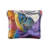 WELLDAY Angry Parrot Pattern Coin Purse Leather Pouch Change Purse, Squeeze Coin Pouch for Cards, Keys & Lipsticks, Unisex