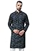 Majestic Man Cotton Mandarin Collar Ethnic Motifs Printed Regular Fit Long Kurta For Men (Large