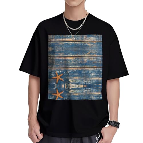 T-shirt coton de qualité supérieure homme coupe droite et motif étoile de mer