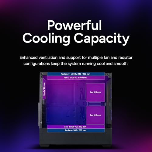 Image of Cooler Master Elite 690 Wood ATX Mid-Tower PC Case - 3 x 120mm ARGB PWM Fans, 425mm GPU, 360mm Radiator Support, Panoramic Tempered Glass, USB Type-C 3.2, High-Airflow Gaming Chassis