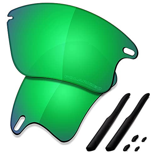 SAUCER Premium Replacement Lenses & Rubber Kits for Oakley Fast Jacket XL OO9156 | Fast Jacket XL Low Bridge Fit OO9163 Sunglasses High Definition - Jade Green Polarized