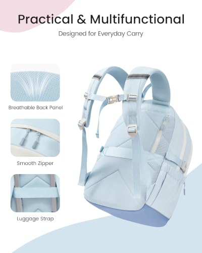 Image of LOVEVOOK School Backpack for Teen Girls & Kids, Lightweight Large Capacity Waterproof Bookbag with 15.6 inch Laptop Compartment, Cute Ergonomic Bag for Elementary Middle School Students