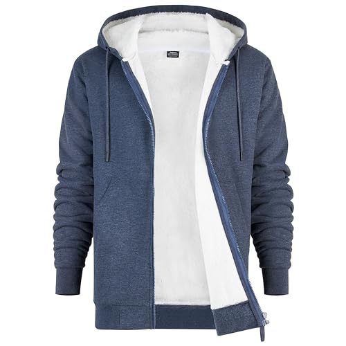 CityComfort Hoodie Herren mit Fleece-Futter und Reißverschluss,...