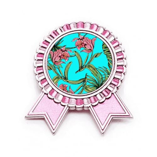 Broche fleur bleue Happy en métal M pour exprimer votre joie de vivre au quotidien