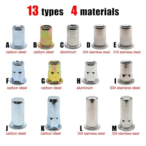 Écrous à sertir M5 insert fileté hexagonal inox 304 pour tôle et aluminium