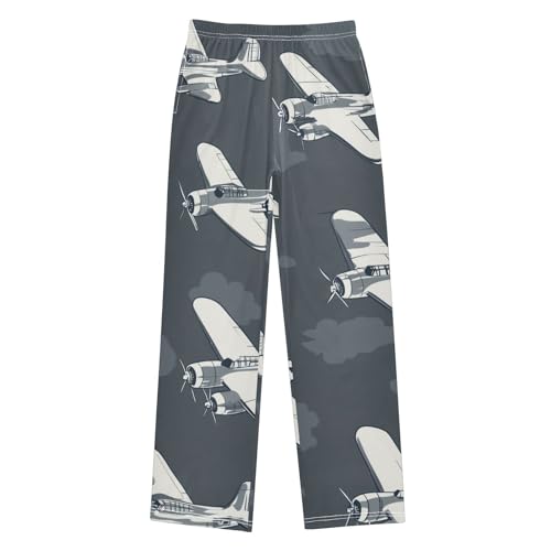 ZZXXB Airplanes Boys Long Pants Soft Trousers Elastic Waist Kids Lounge Bottoms with Pockets S-XL