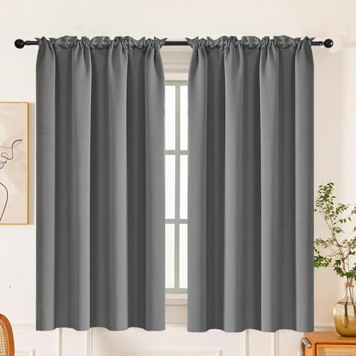 La mejor comparación de Cortinas Black Out Walmart disponible en línea. 50 LETTURE 2 Paneles Cortinas Blackout con Aislamiento Térmico para Estar/Recámara Ventana, Suave Cortinas con Bolsillo Reducción Ruido, 100% Poliéster Tela Impermeable (Gris,...