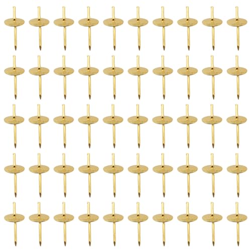 Image of 60pcs Plasterboard Flower Piece Nails Gold 20LB One-Step Hanger Quick & Easy Photo Frame Nails Hardware Hanging Clasps Nail Hooks