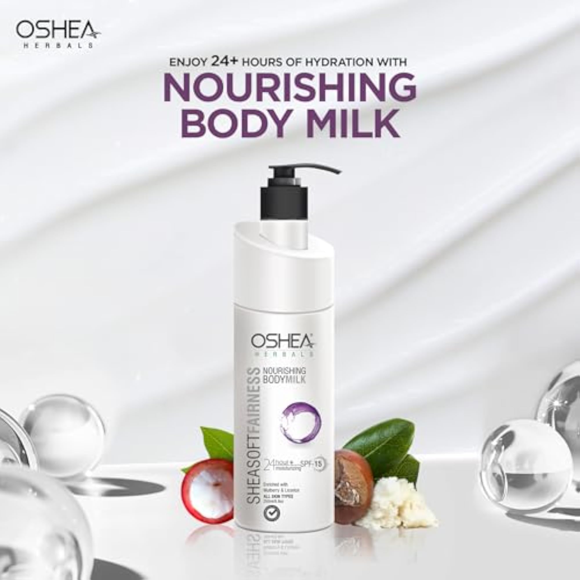 Herbals SheaSoft Fairness Nourishing Body Milk, SPF 15