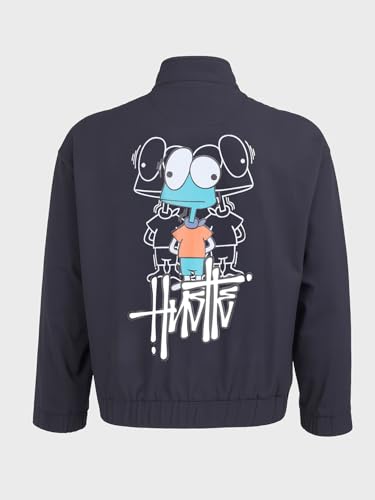 Image of The Indian Garage Co Men Relaxed Fit Long Sleeves Cutaway Collar Graphic Jacket