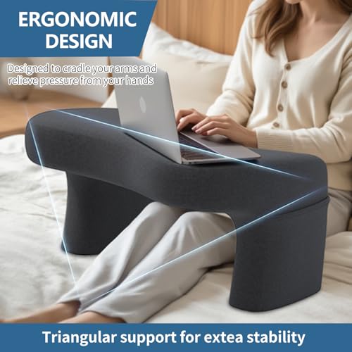 Image of TARKAN Multipurpose Lap Desk for Laptop - Cushioned Laptop Stand with Detachable Leg & Side Pocket | Portable Bed Table for Work, Study & Entertainment