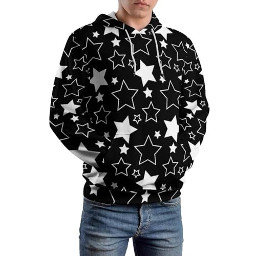 Sweats à capuche imprimé étoiles bicolore pull manches longues