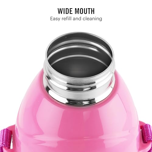 Image of CELLO Puro Steel-X Kids Zee 900 Water Bottle, 700ml Dark Pink | Water Bottle | Leakproof | Cold Insulation | Pack of 1
