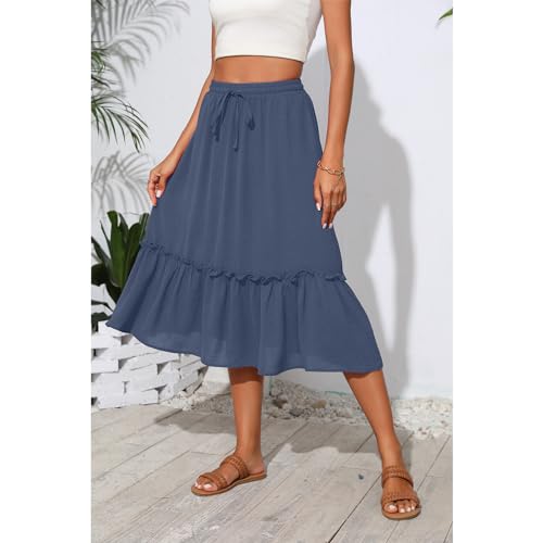 Image of Witsmile High Waist Tiered Skirts for Women Flowy Skirts for Women Long Length with Pockets 2026 Fashion Trendy