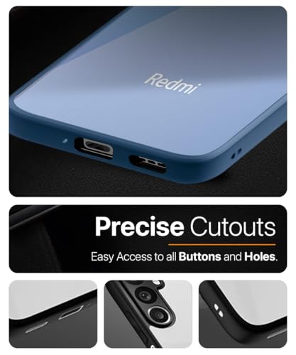 Image of WOW IMAGINE Shockproof Hybrid Back Cover for Mi Redmi A3 2024 | Redmi A3X | Poco C61 | Hard Slim fit Back Case | PC & TPU | Clear Transparent Case - Blue