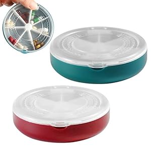 Zeaye 2 draagbare ronde pillendoos, kleine koffer voor 7 dagen per week, reisgeneeskunde, vitaminehouder, opbergdoos…