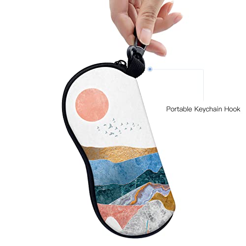 Image of Sunglasses Soft Case with Carabiner Ultra Light Neoprene Zipper Glasses Case
