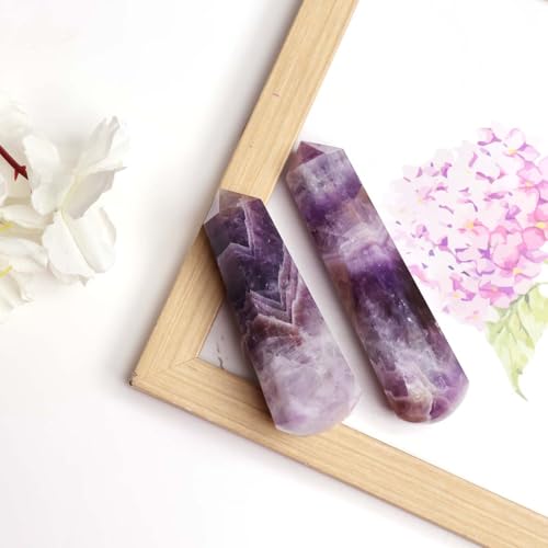 Image of Amethyst Crystal Wand for Reiki Healing 50-100 Gm | Natural Crystals Stone Wand for Vastu Meditation Massager Tool