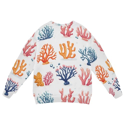 JUNZAN Cute Coral White Kids Girls Sweatshirt Hoodie Long Sleeve Fall Tops Shirts Athletic 4T2