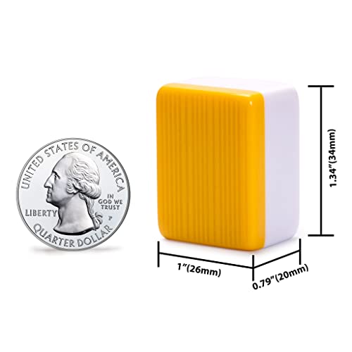 Yellow Mountain Imports Professional Chinese Mahjong Game Set - Double Happiness (Yellow) - With 146 Medium Size Tiles - For Chinese Style Game Play [專業中式麻將] #TOP5